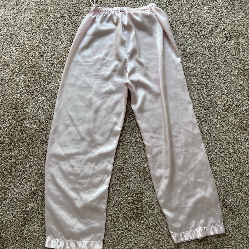 Pink satin pants